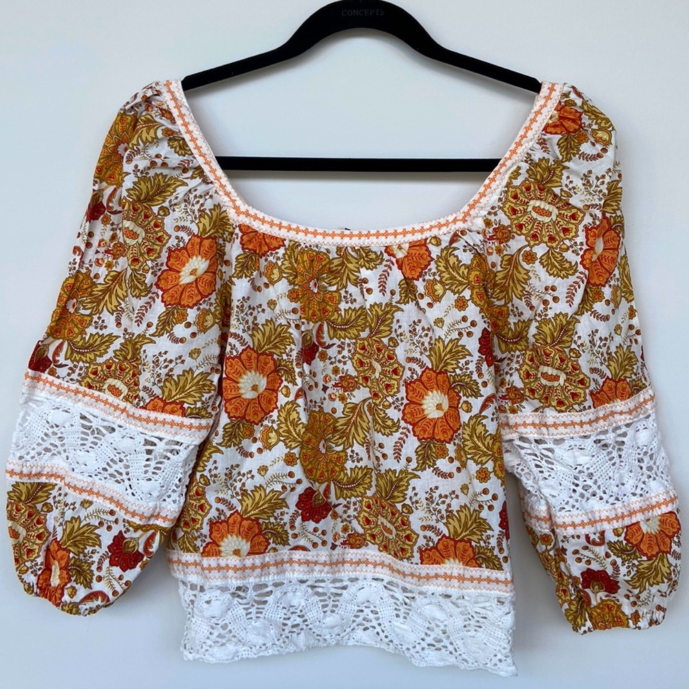 Rachel Zoe Linen Blend Retro Style Top